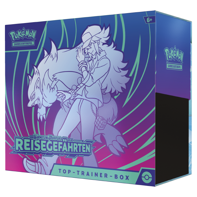 Pokémon Top Trainer Set Scarlet Red and Purple - Dusk of Trading Card Game (1 Ogerpon Turquoise Mask Sample Card, 9 Packs of Expansions and Premium Accessories), Italian