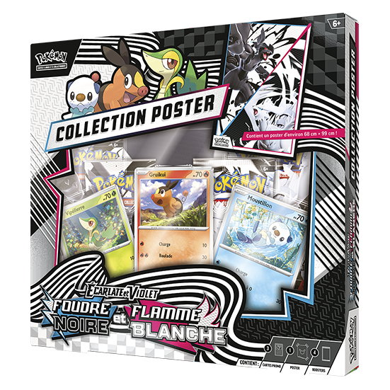 Pokémon Collection Autocollants Gothitelle - Carte Holographique + 3 Boosters Écarlate Et Violet Feu Blanc